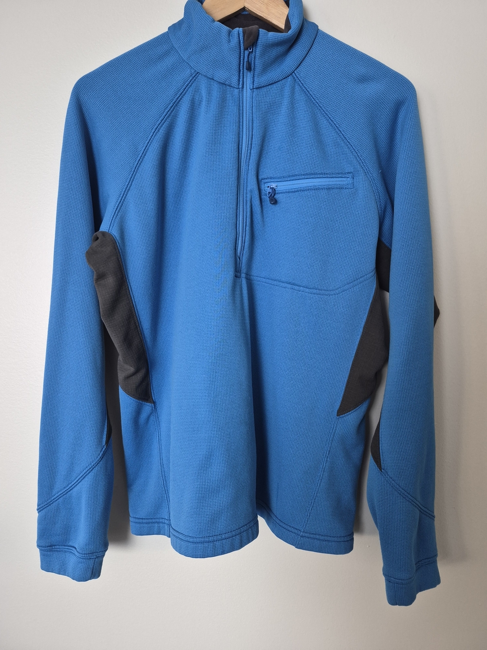 MEC Men's XL Blue Fleece Quarter Zip Pullover Made in Canada